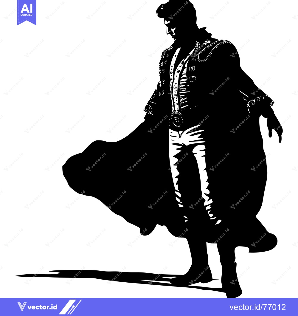 Premium Vector of Silhouette of a Man in a Long Coat and Pants