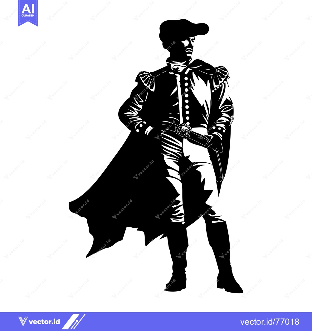 Premium Vector dari Silhouette of a Man in a Long Coat and Hat