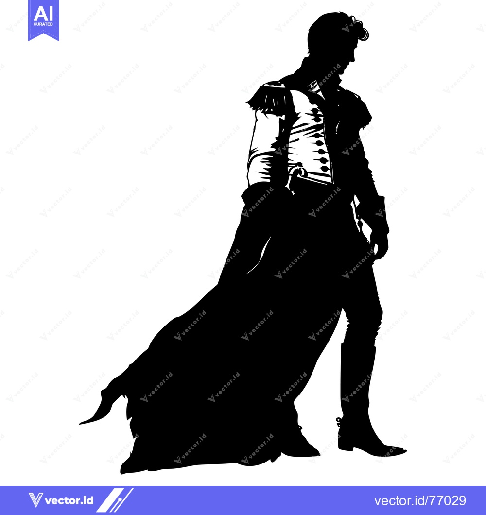 Premium Vector of Silhouette of a man in a long coat and boots