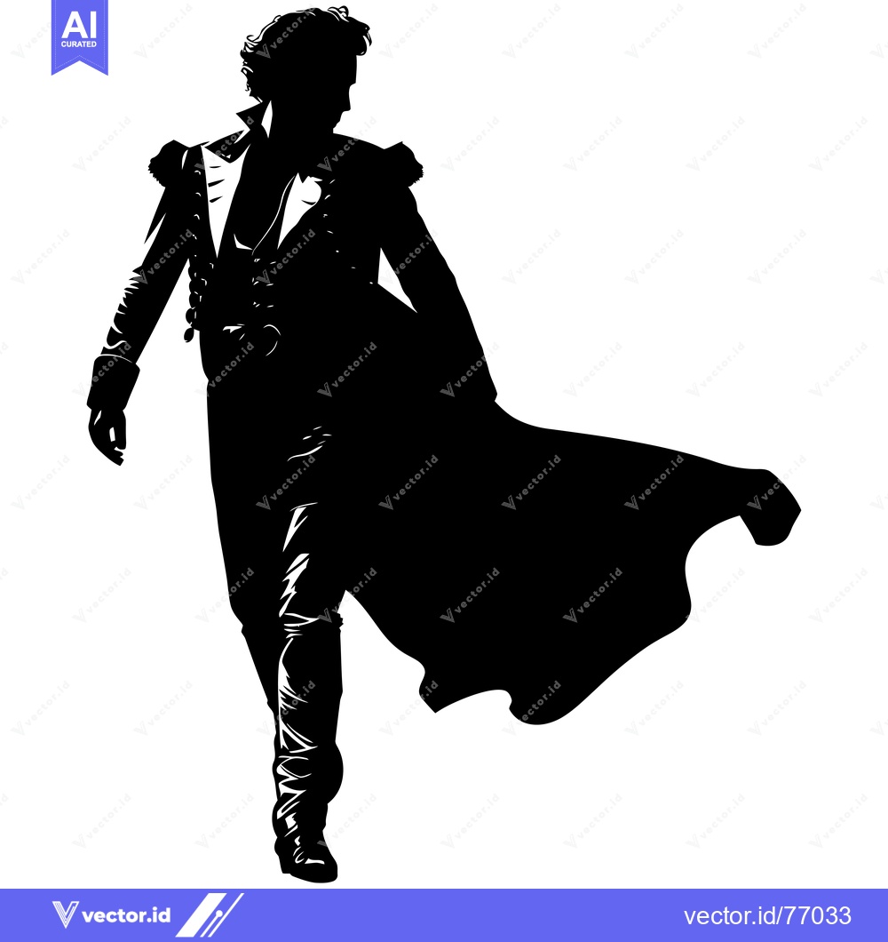 Premium Vector dari Silhouette of a Man in a Long Coat Walking