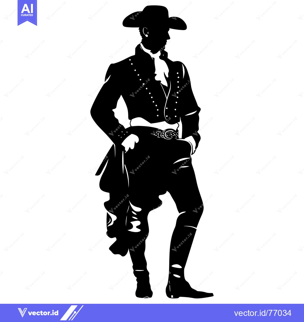 Premium Vector dari Silhouette of a man in a traditional Spanish bullfighting costume