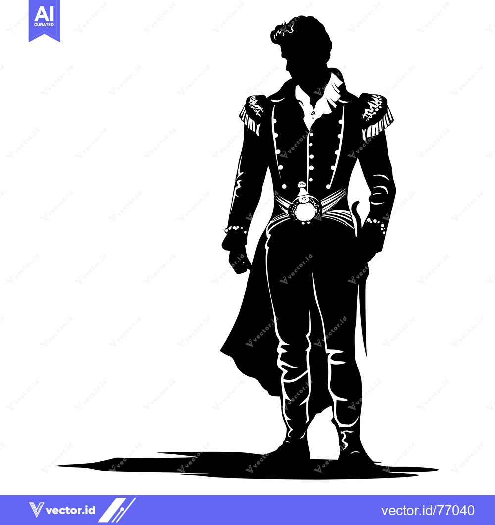 Premium Vector dari Silhouette of a Man in Formal Attire with a Sword