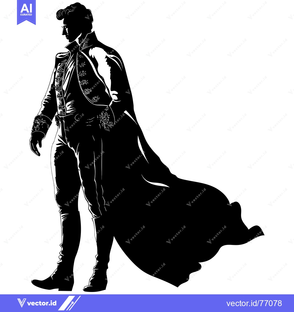 Premium Vector of Silhouette of a man in a long coat and boots