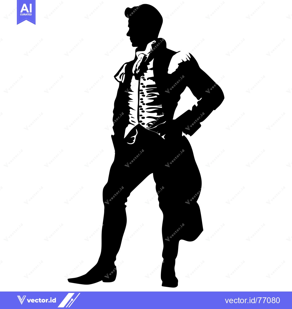 Premium Vector of Silhouette of a Man in 18th Century Clothing