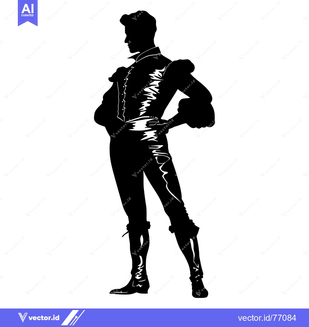 Premium Vector of Silhouette of a Man in Renaissance Clothing