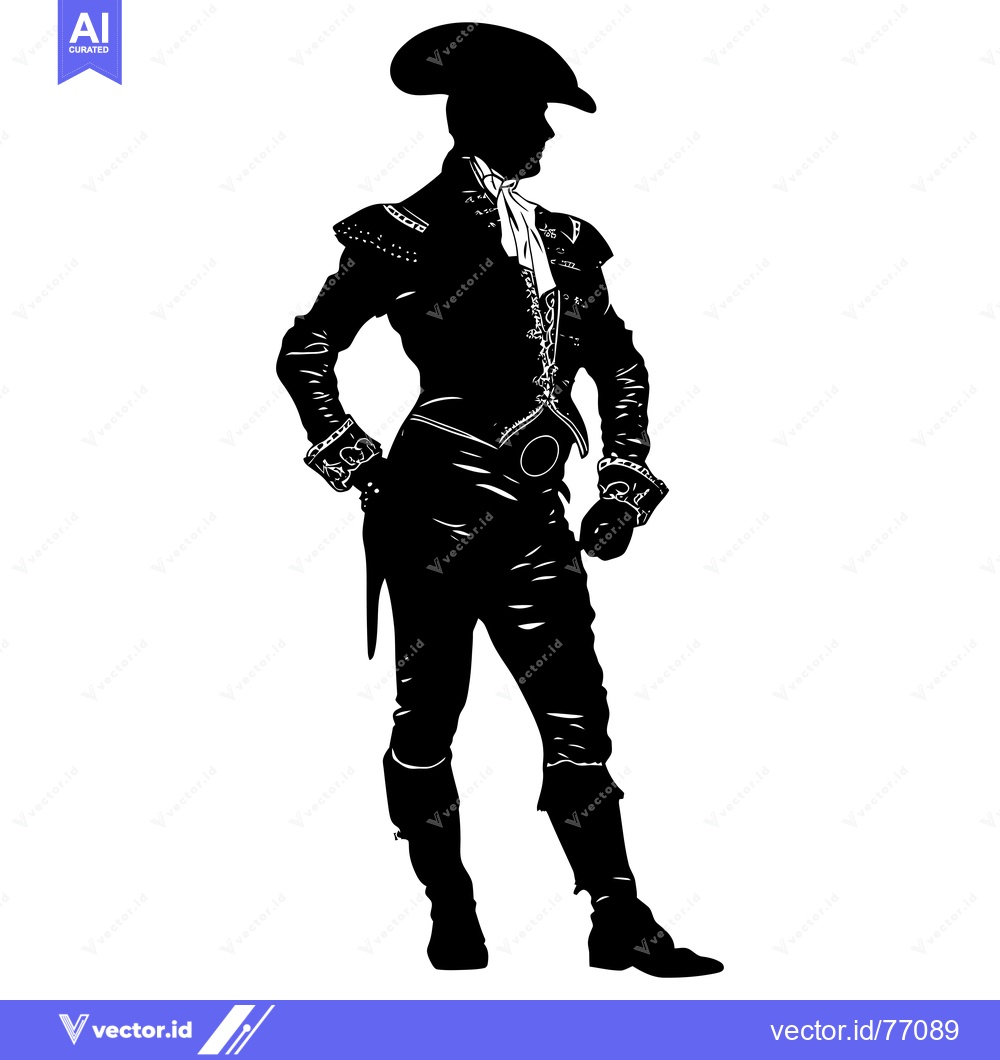 Premium Vector of Silhouette of a Man in Traditional Spanish Bullfighting Attire