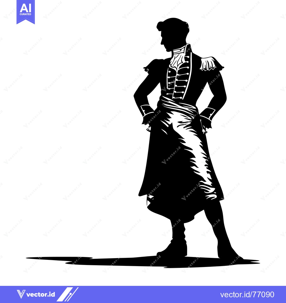 Premium Vector dari Silhouette of a Man in a 18th Century Costume