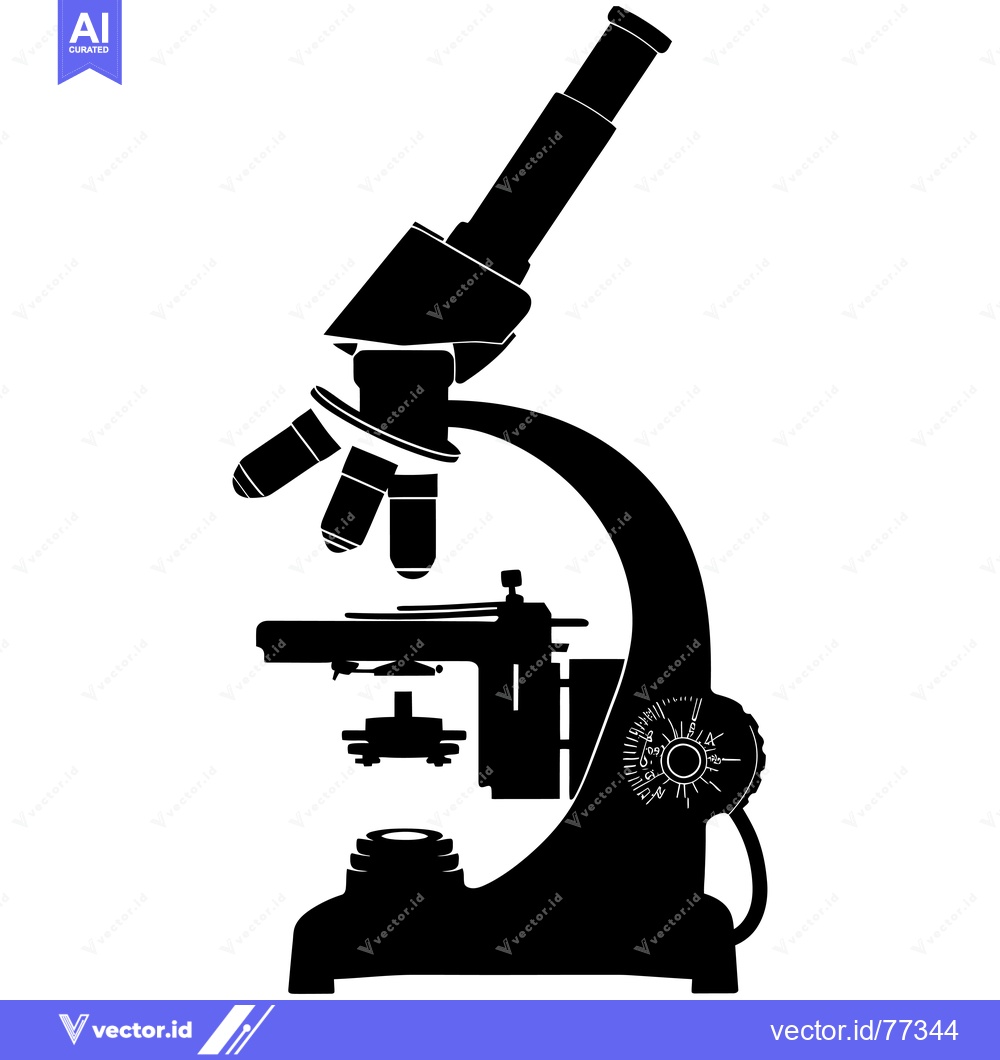 Premium Vector dari Silhouette of a Classic Microscope