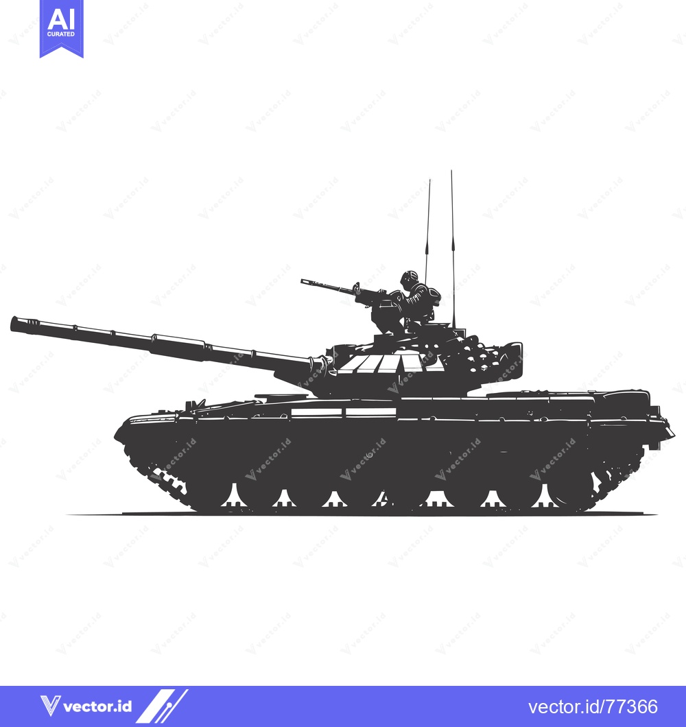 Premium Vector of Silhouette of a Tank with a Soldier Inside