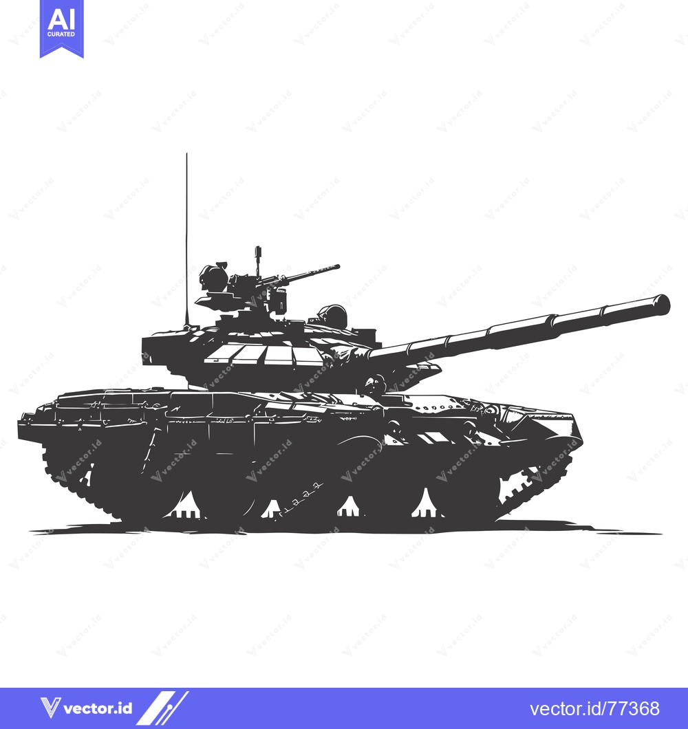 Premium Vector dari Silhouette of a Soviet T-72 Battle Tank