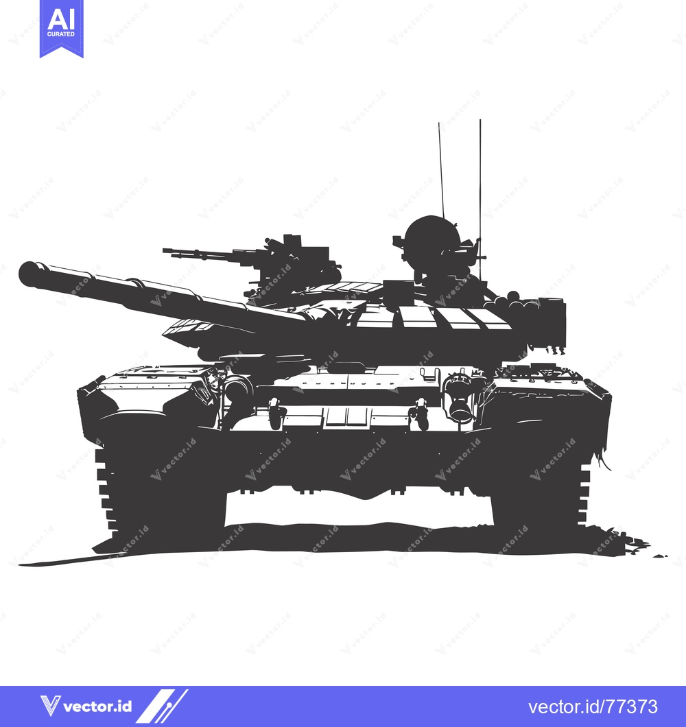 Premium Vector of Silhouette of a Soviet T-72 Main Battle Tank