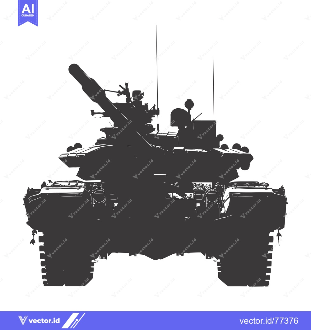 Premium Vector dari Silhouette of a Military Tank