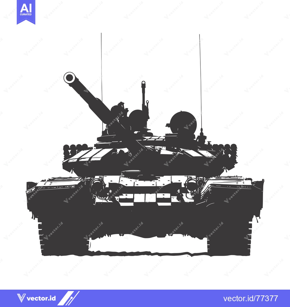 Premium Vector of Front View Silhouette of a Military Tank
