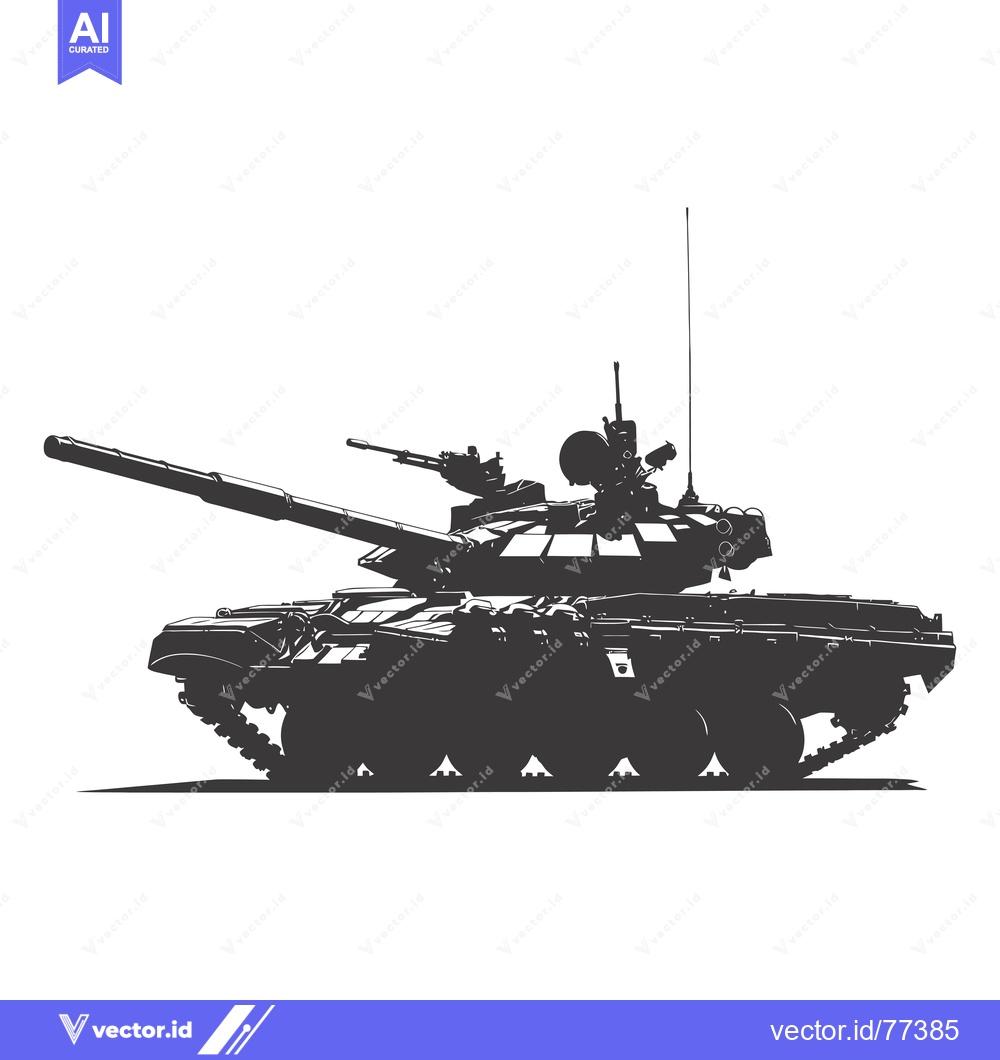 Premium Vector dari Silhouette of a Soviet T-72 Main Battle Tank