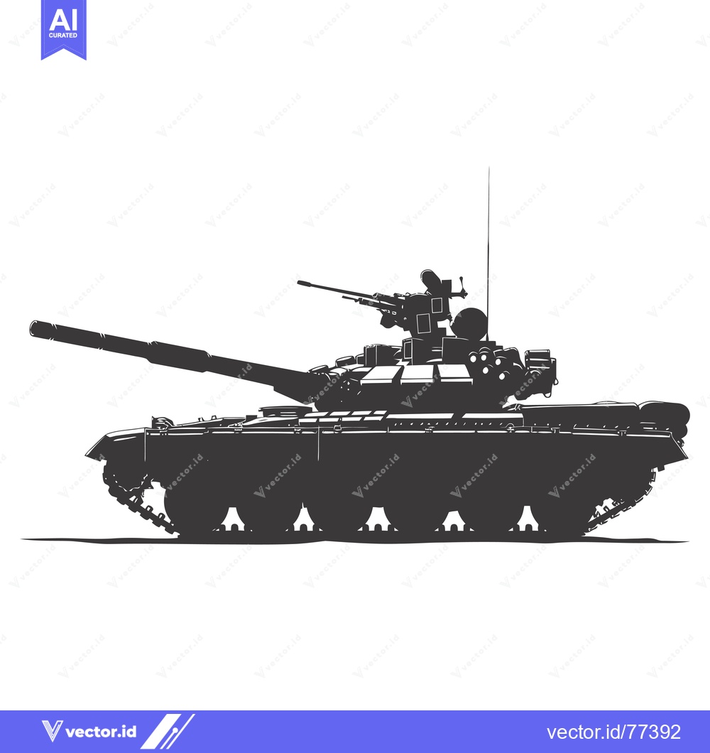Premium Vector dari Silhouette of a Soviet T-72 Main Battle Tank