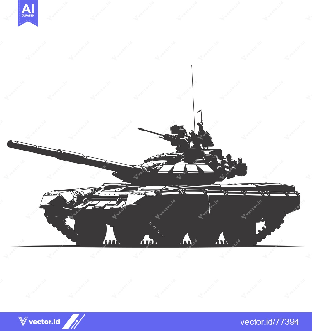 Premium Vector of Silhouette of a Soviet T-72 Main Battle Tank