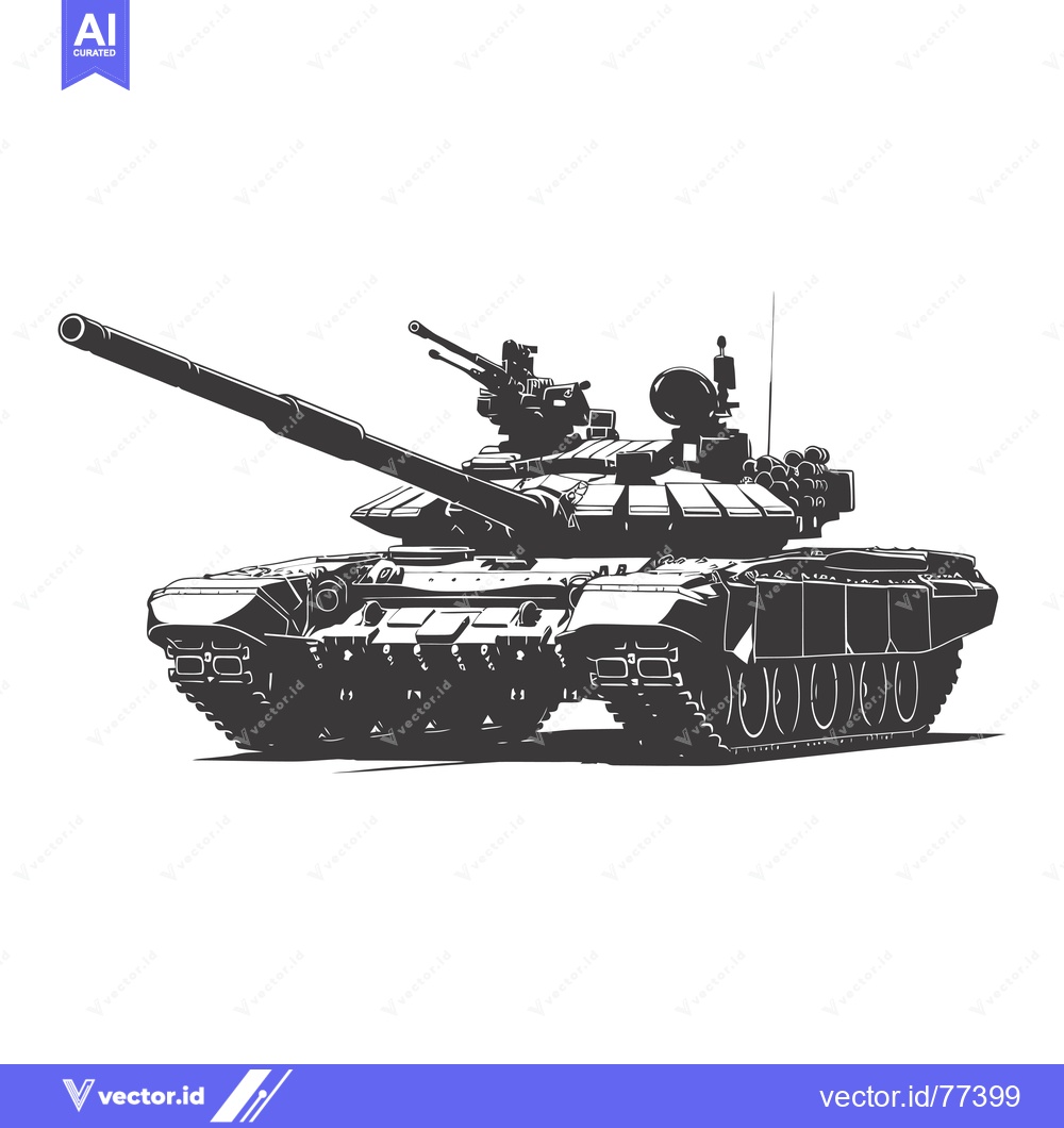 Premium Vector of Silhouette of a Russian T-72 Main Battle Tank