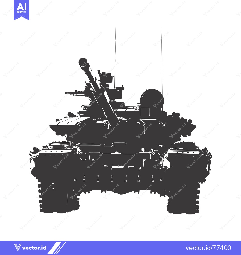 Premium Vector dari Silhouette of a Tank with a Large Gun and Tracks