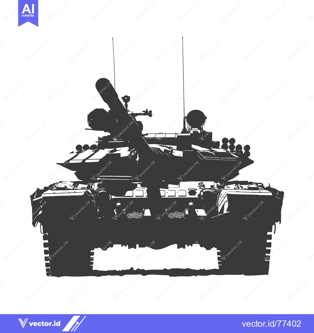 Premium Vector dari Black and White Silhouette of a Tank