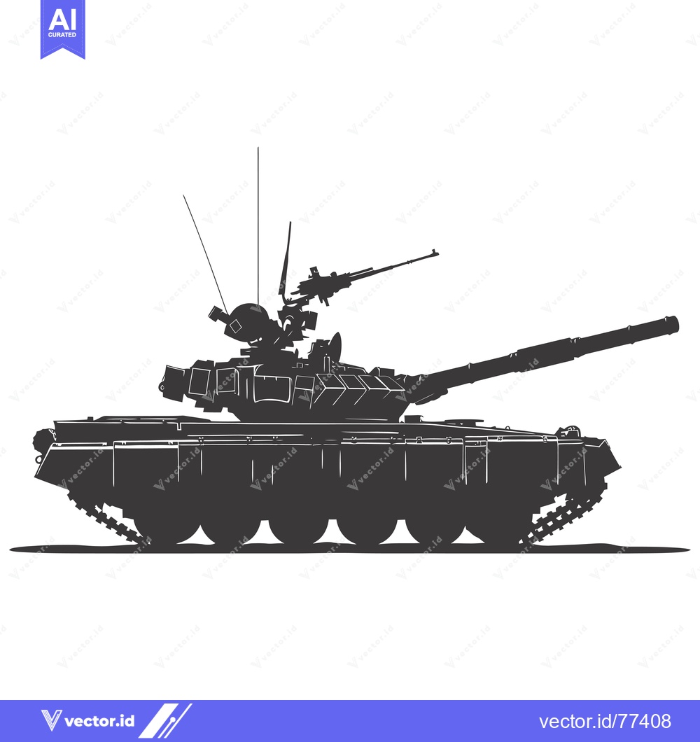 Premium Vector dari Silhouette of a Soviet T-72 Main Battle Tank