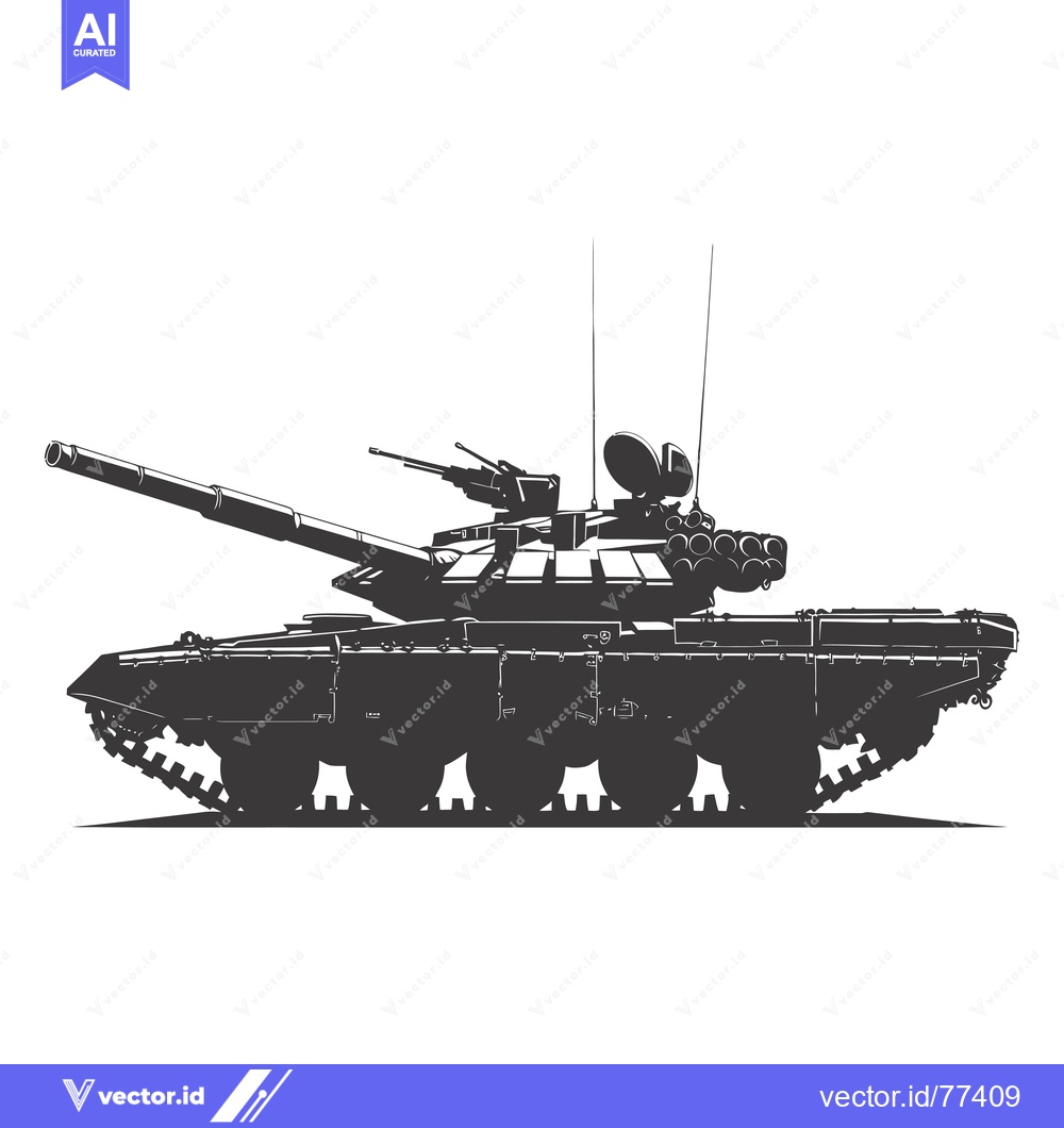 Premium Vector of Silhouette of a Modern Military Tank