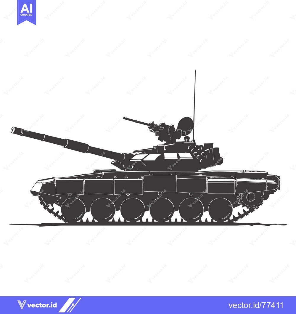 Premium Vector dari Silhouette of a Modern Military Tank