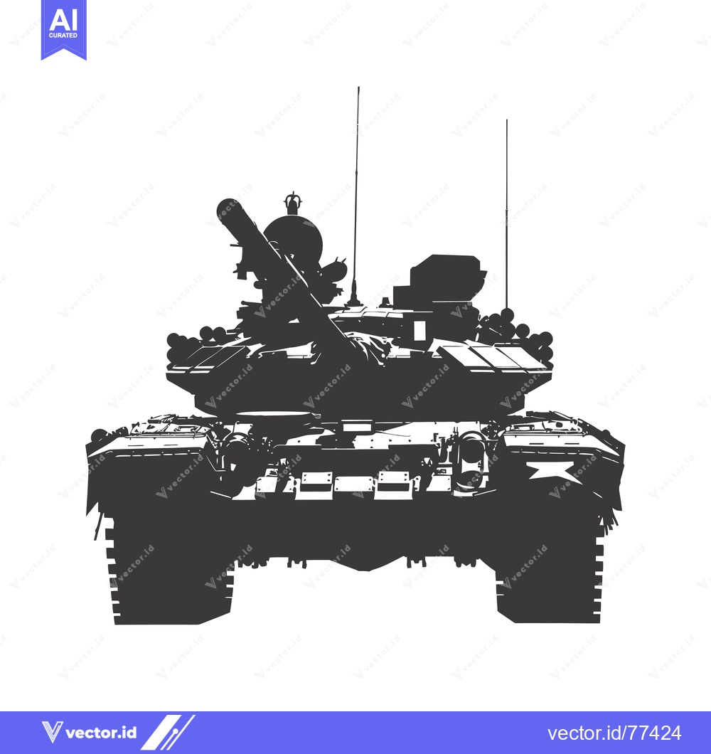 Premium Vector of Silhouette of a Tank with its Cannon Pointed Forward