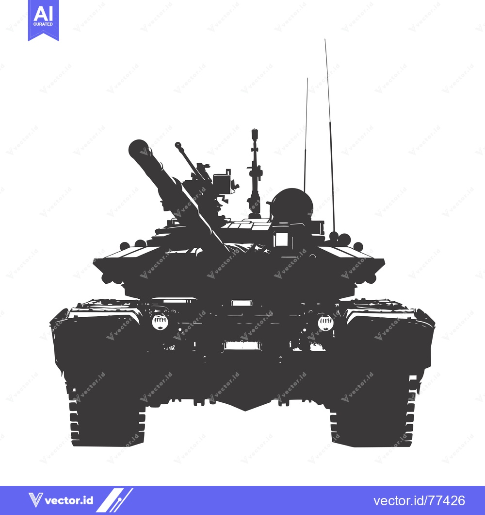 Premium Vector of Silhouette of a Tank Facing Forward