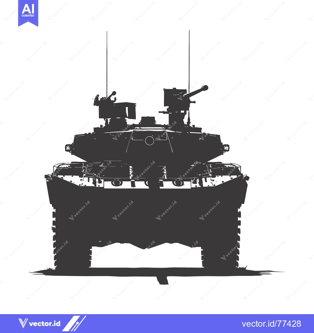 Premium Vector dari Front View Silhouette of a Military Tank