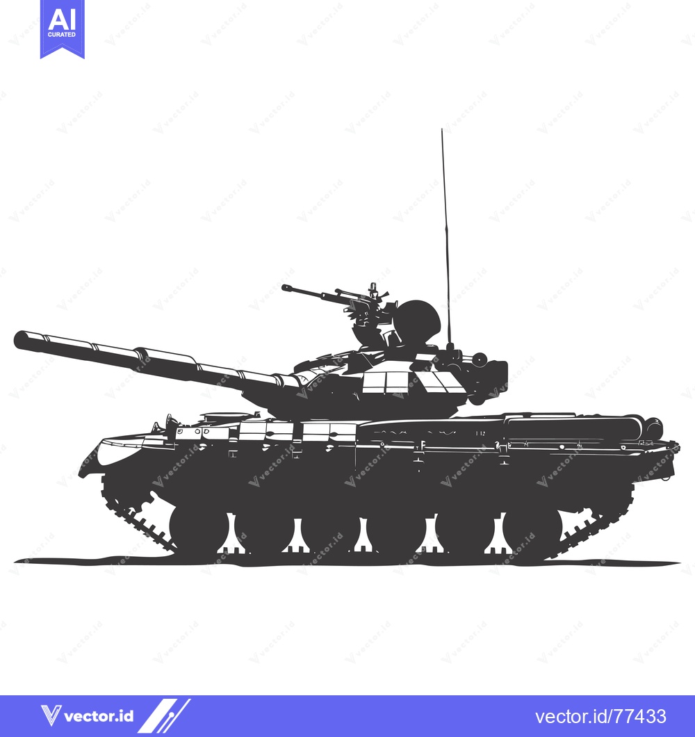 Premium Vector dari A Black And White Silhouette Of A Military Tank