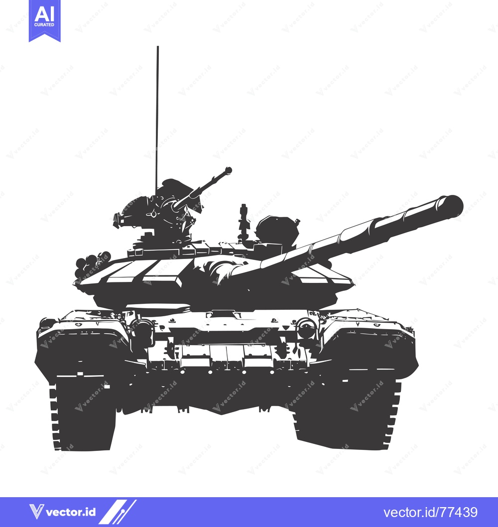 Premium Vector dari Front View Silhouette of a Military Tank