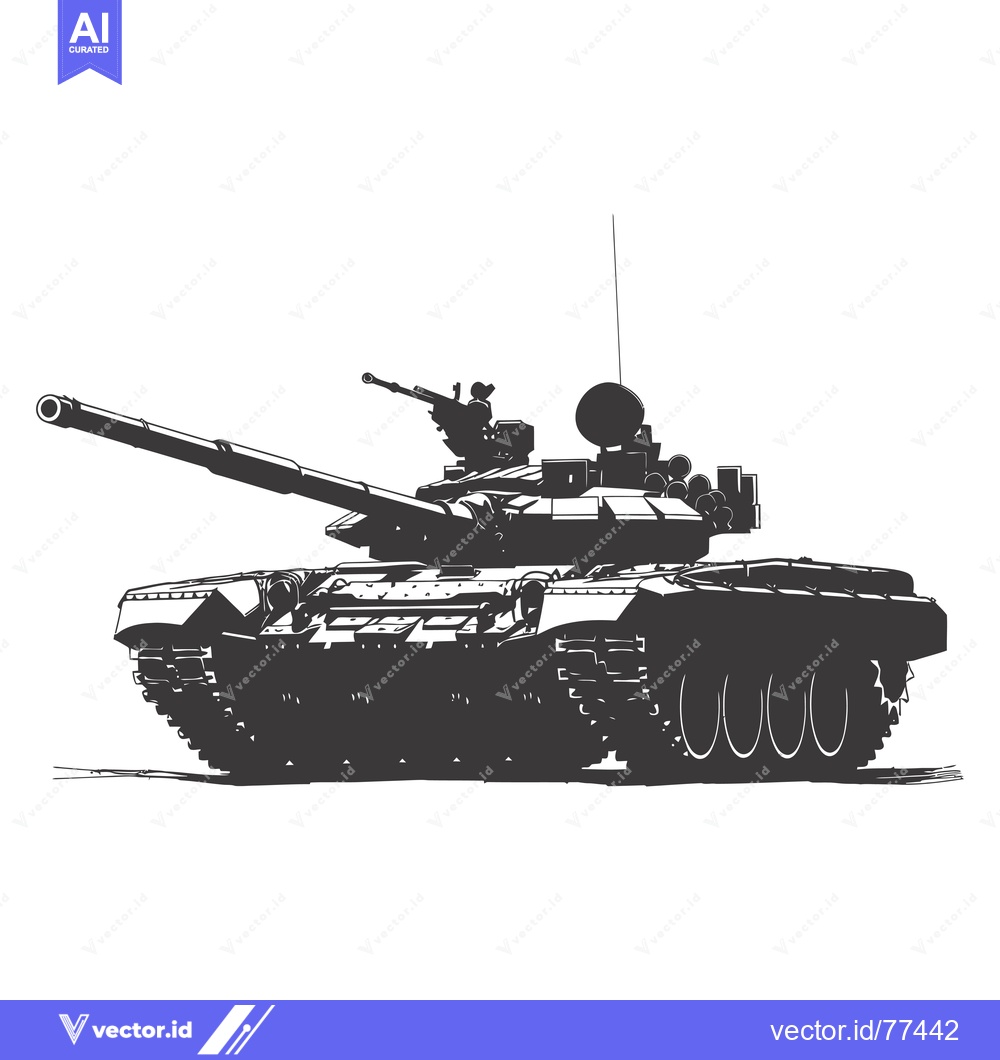 Premium Vector of Silhouette of a Russian T-72 Main Battle Tank