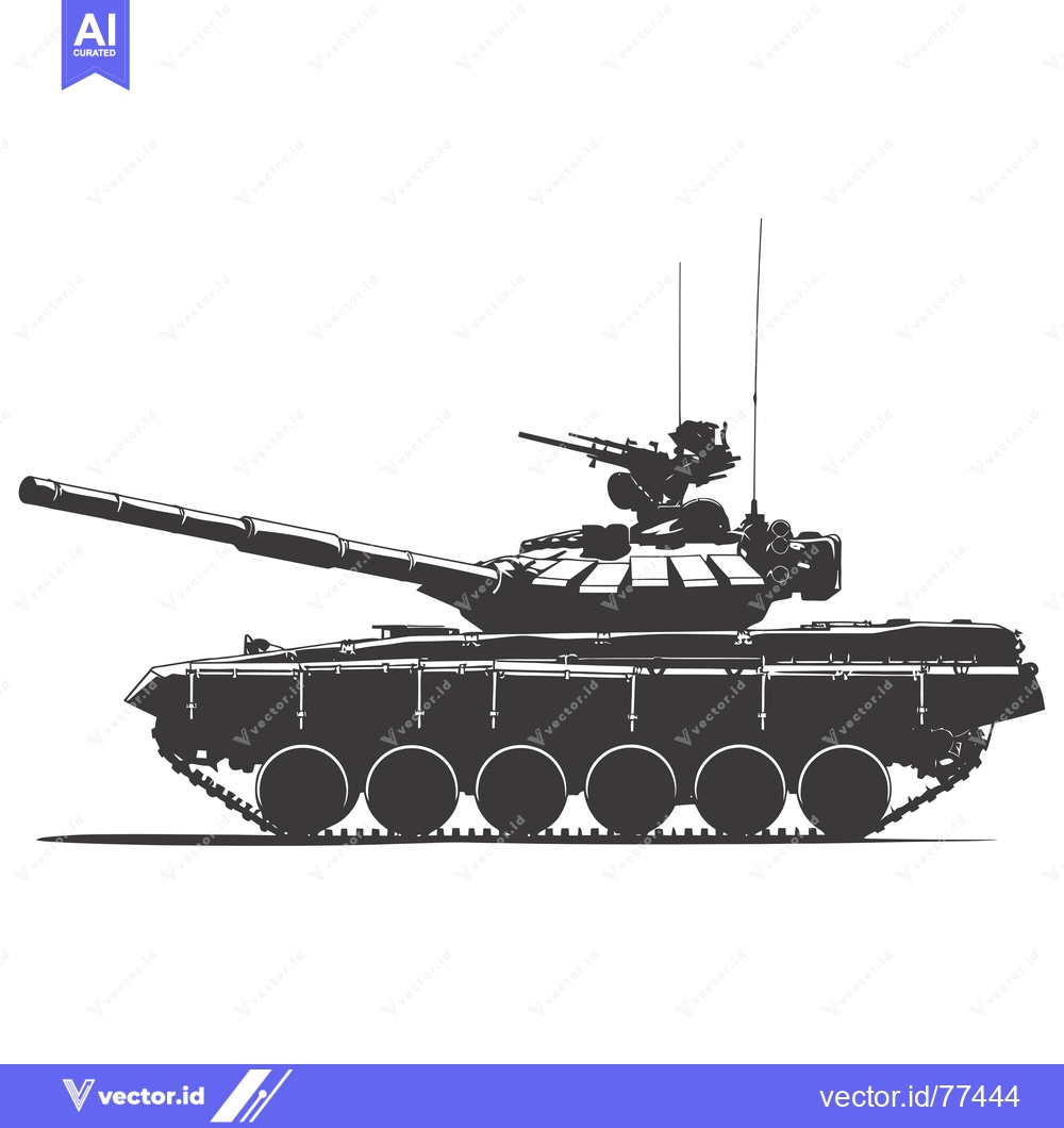 Premium Vector of Silhouette of a Soviet T-72 Tank