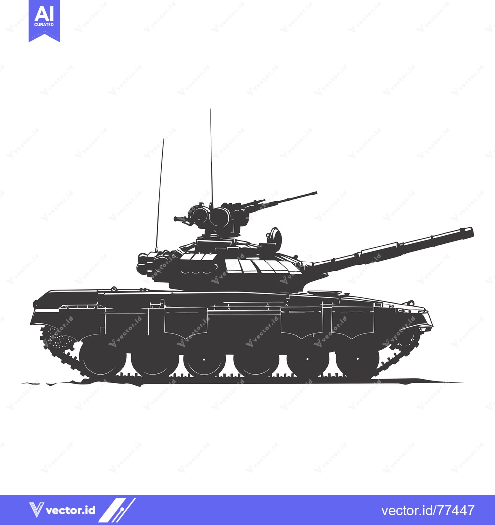 Premium Vector dari Silhouette of a Modern Military Tank