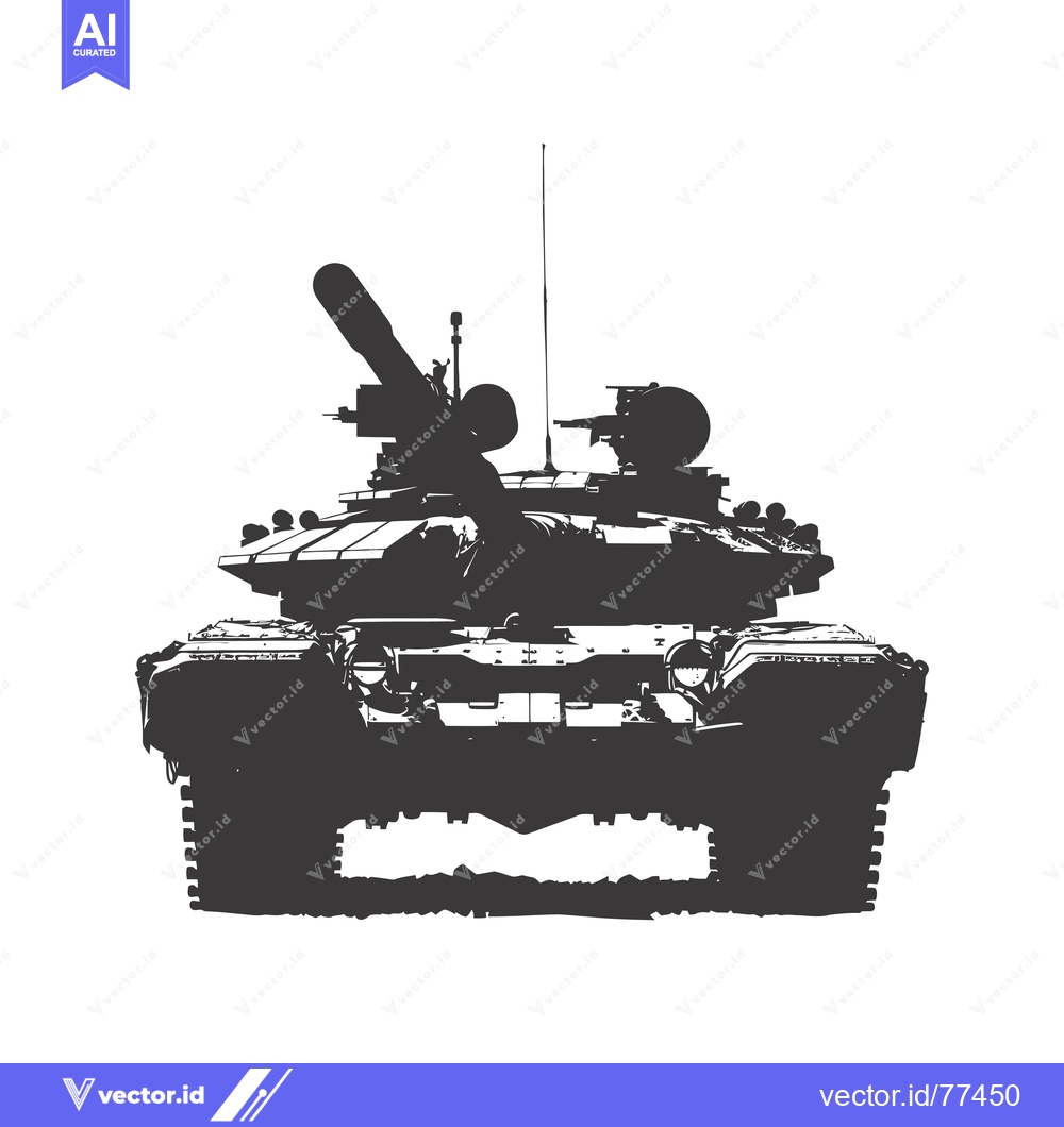 Premium Vector of A Silhouetted Russian T-72 Main Battle Tank