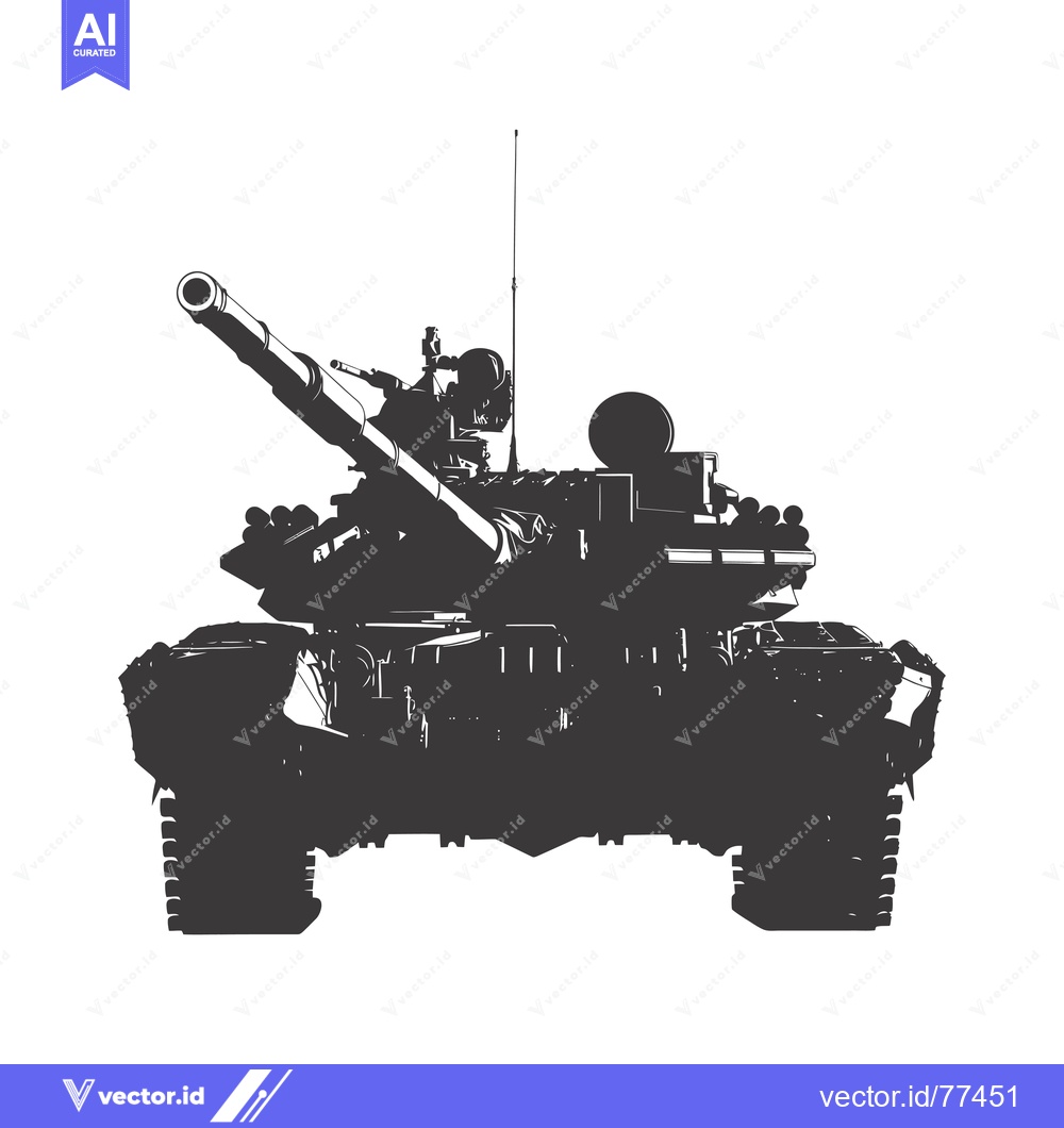 Premium Vector of Silhouette of a Soviet T-72 Main Battle Tank