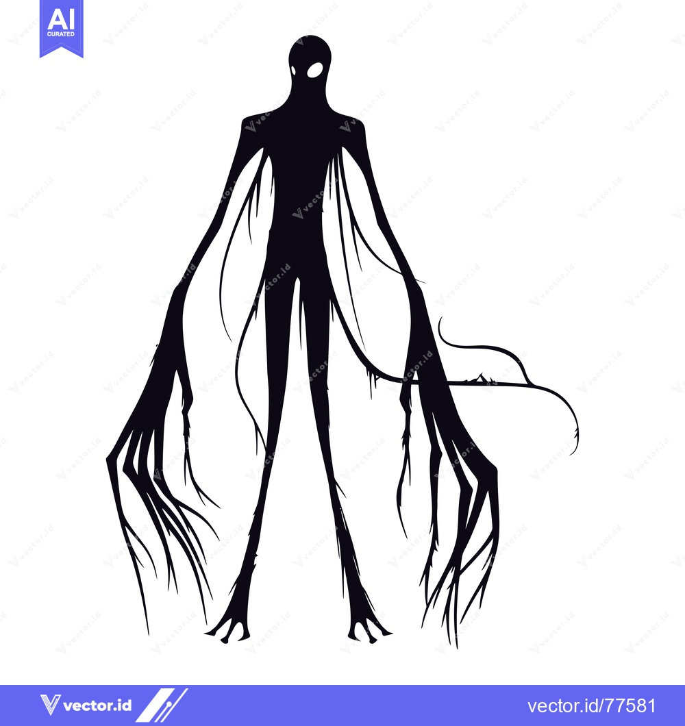 Premium Vector dari Silhouette of a Tall, Slender Creature with Many Long Fingers