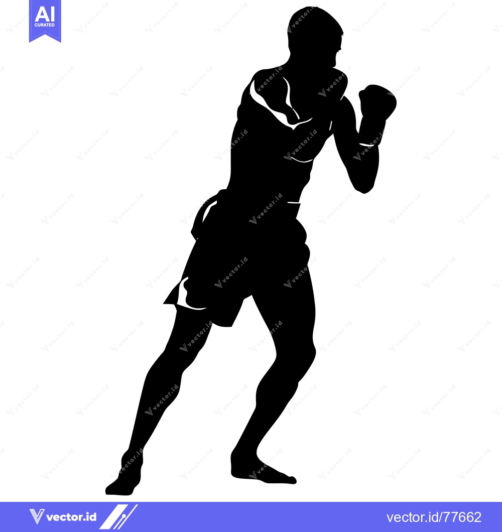 Premium Vector dari Silhouette of a Boxer Throwing a Punch