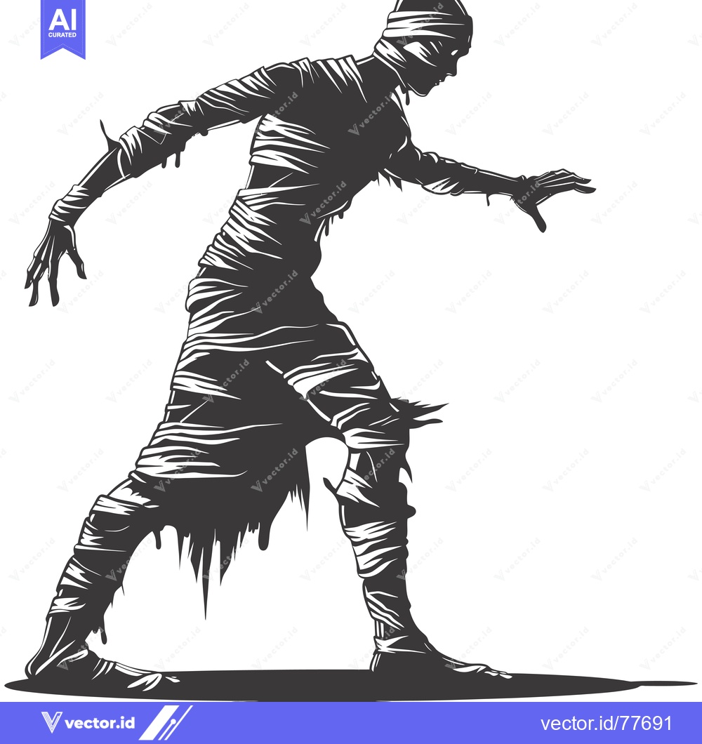 Premium Vector of A Silhouette of a Mummy Walking Forward