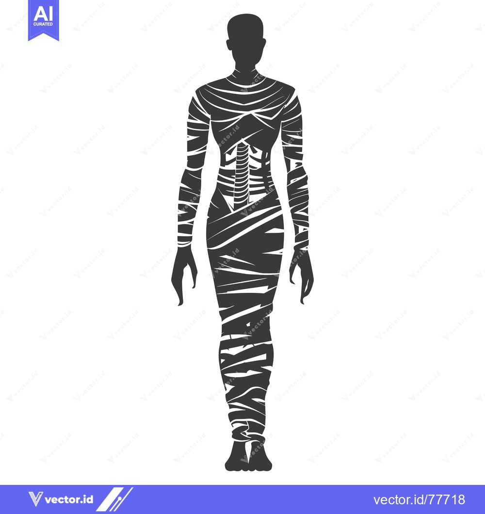 Premium Vector of Silhouette of a Mummy Wrapped in Bandages