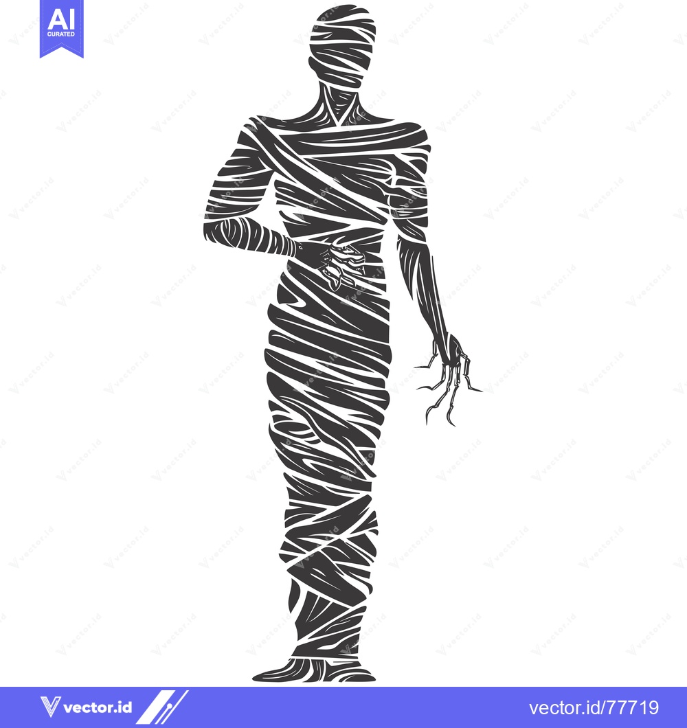 Premium Vector of Silhouette of a Mummy Wrapped in Bandages