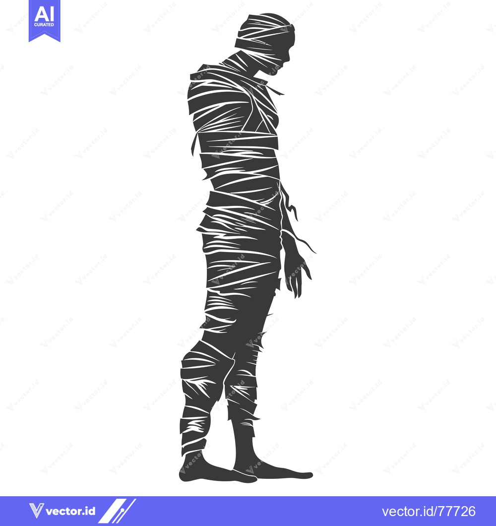 Premium Vector dari Silhouette of a Mummy in a Standing Position