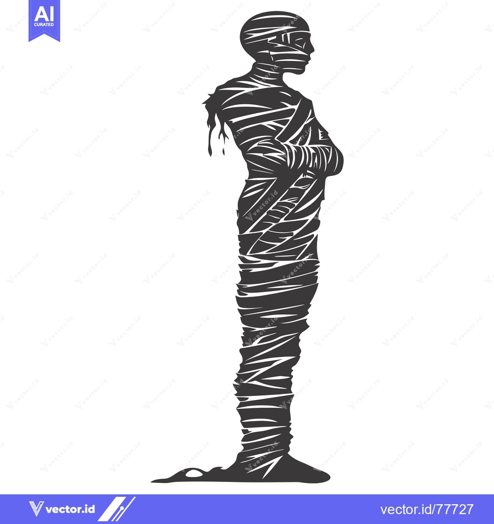 Premium Vector of A Side Profile of a Mummy Wrapped in Bandages