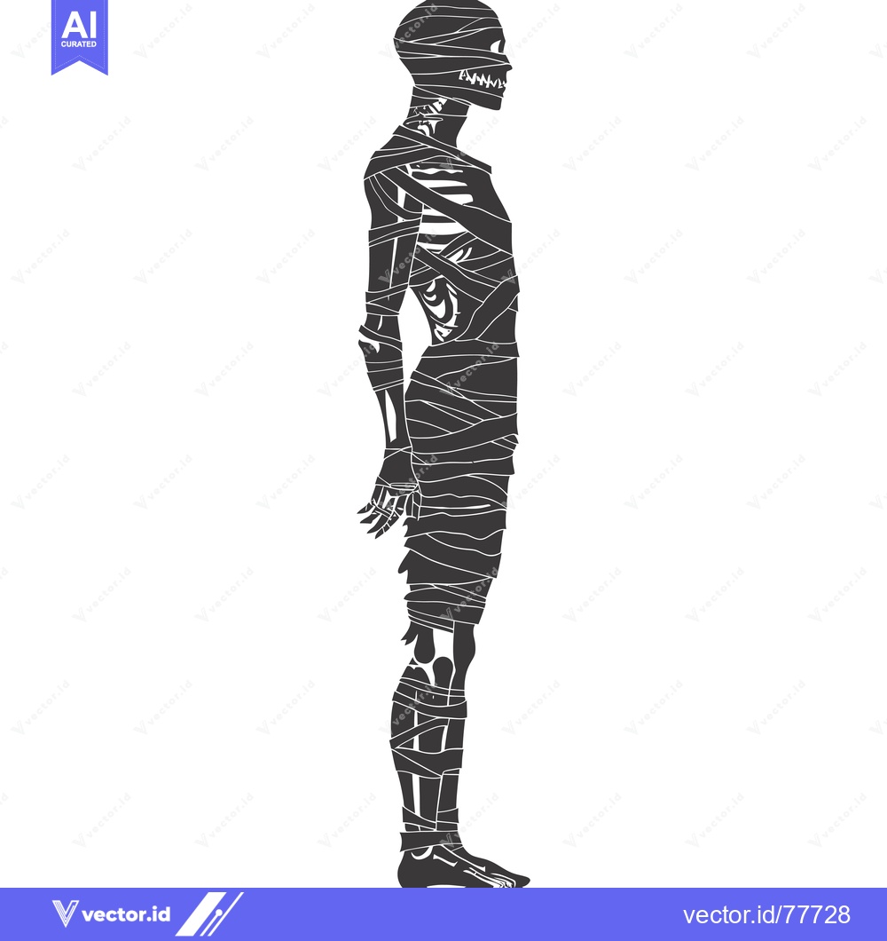 Premium Vector dari Silhouette of a mummy standing in profile