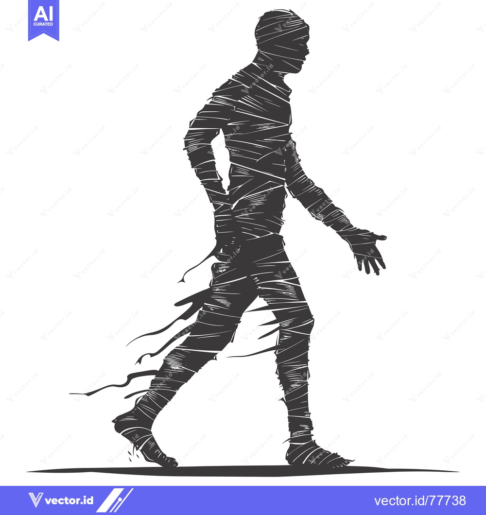 Premium Vector dari Silhouette of a Mummy Walking