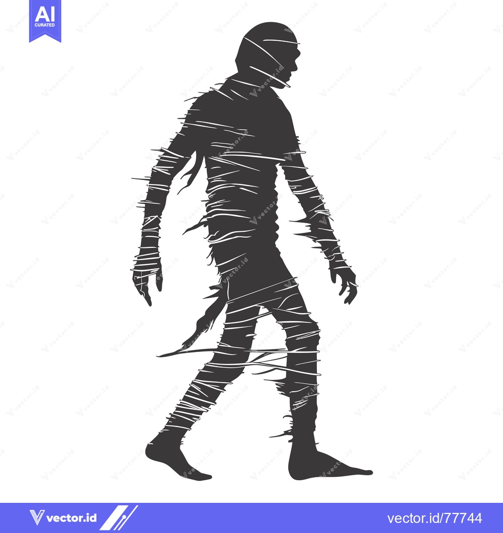 Premium Vector dari Silhouette of a Mummy Walking
