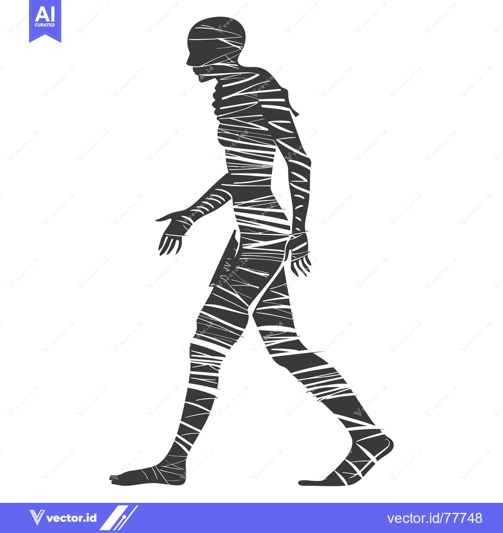 Premium Vector dari Silhouette of a Mummy Walking