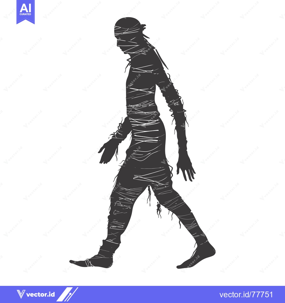 Premium Vector of Silhouette of a Mummy Walking