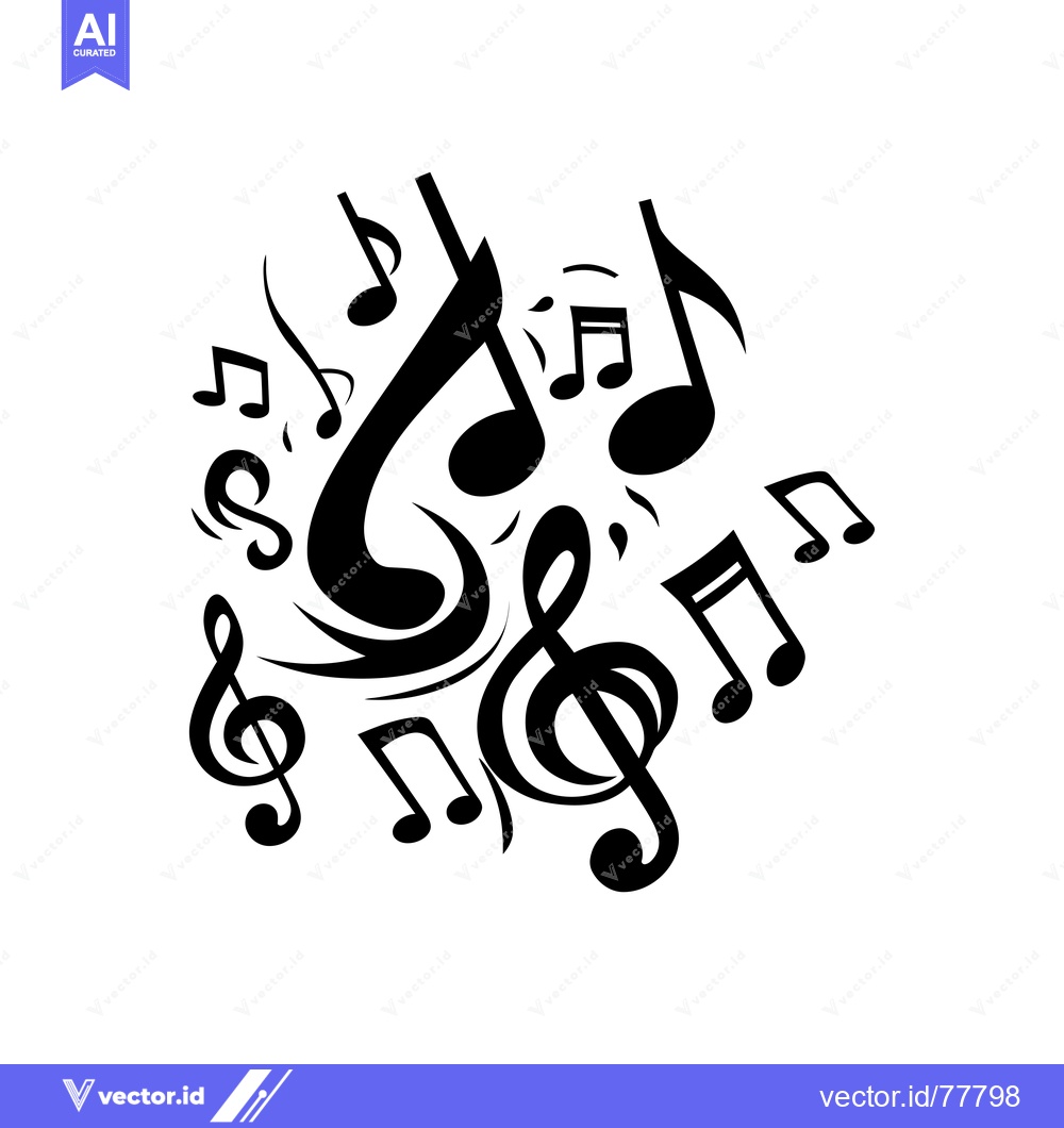 Premium Vector dari A Collection of Music Notes and a Treble Clef