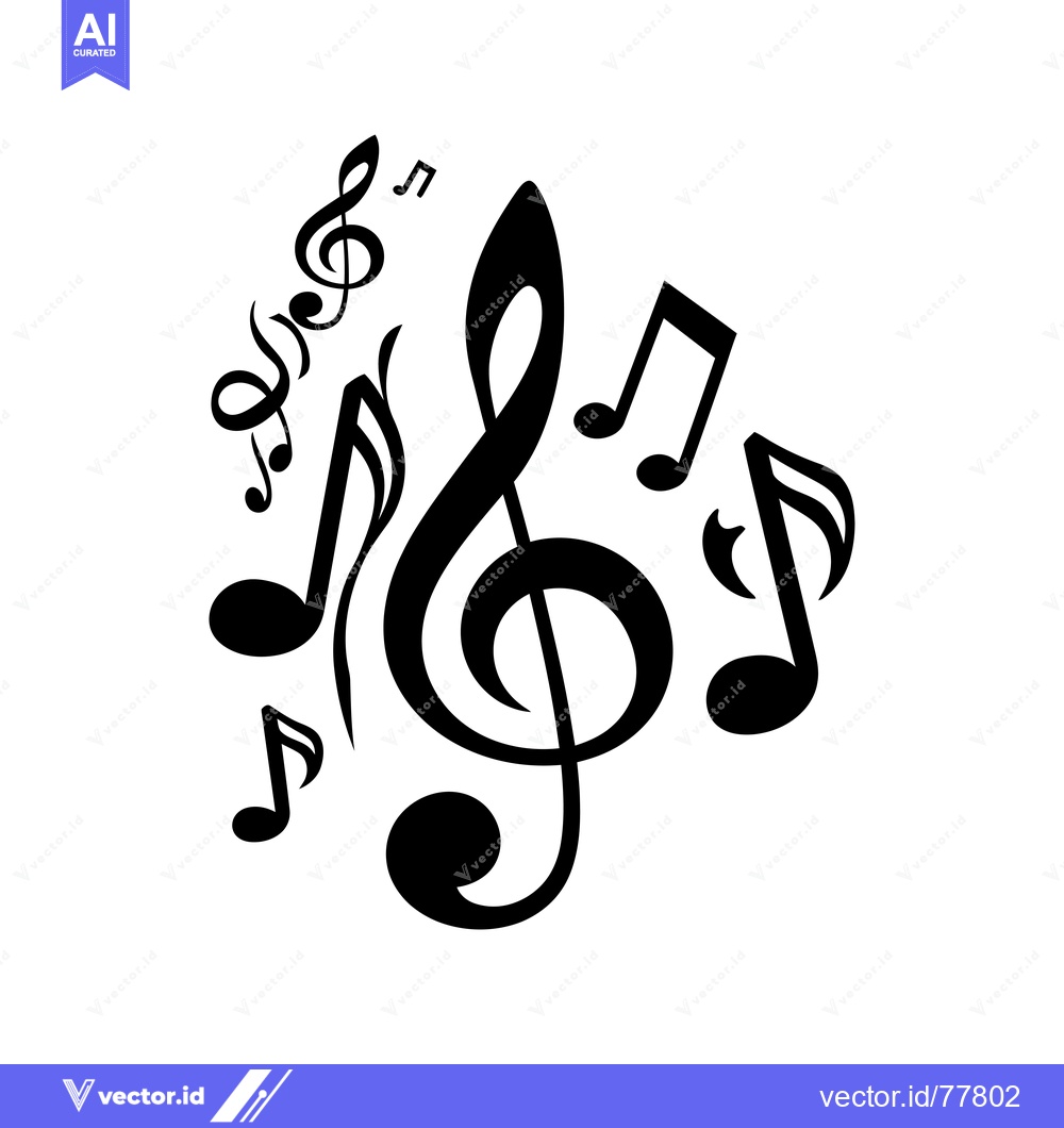 Premium Vector of Treble Clef Surrounded by Musical Notes